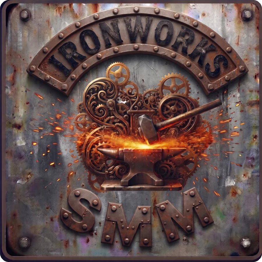 IRONWORKS SMM logo: a riveted iron plate with an anvil, hammer and sparks